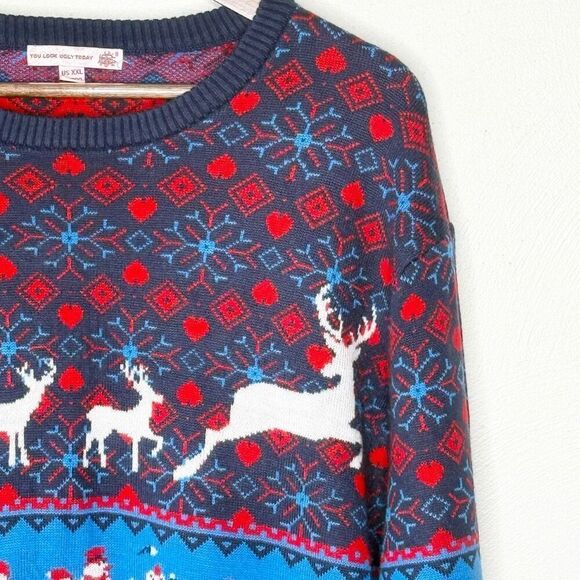 You Look Ugly Today Holiday Crewneck Christmas Sweater - Men’s US XXL - Picture 5 of 9